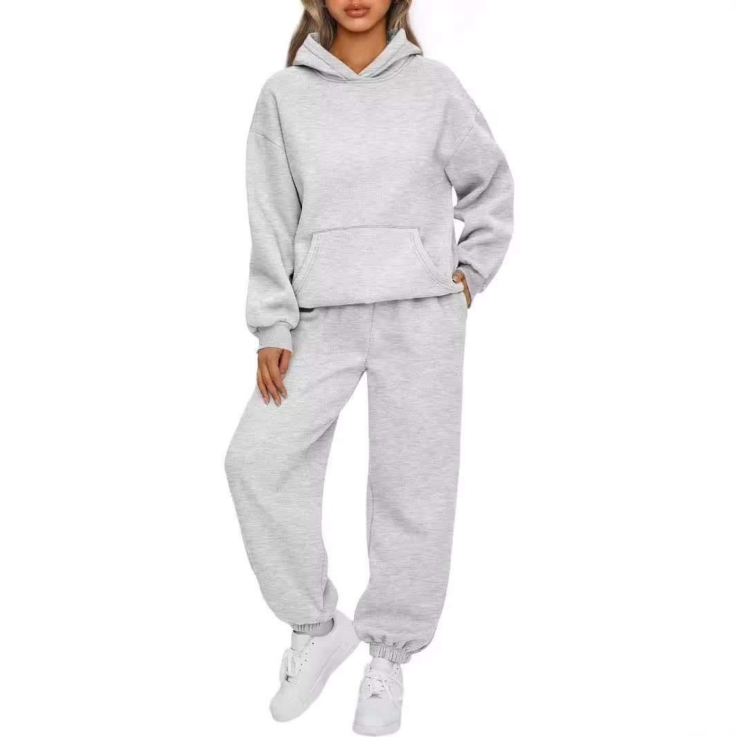Hooded sweatshirt + pants 2-piece set