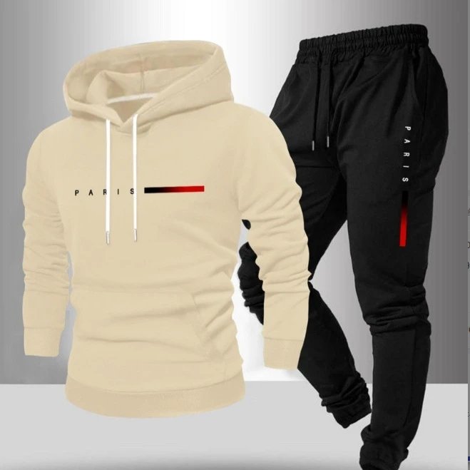 Hooded sweatshirt + pants 2-piece set